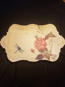 Bandeja con patas de colección Decoupage Art 18" x 11" bandeja para servir, preciosa para bandeja de tocador - Imagen 1 de 14