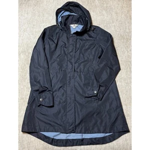 Woolrich Rain Jacket Lightweight Hooded Black Raincoat Packable Small - Picture 1 of 11