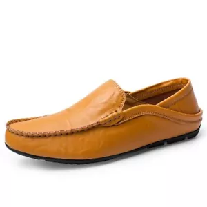 Lightweight Men's Casual Shoes Handmade Loafers Slip on Boat Shoes Walking Shoes - Picture 1 of 21