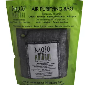 200 Gram Moso Natural Air Purifying Bag, Charcoal Color - Picture 1 of 1