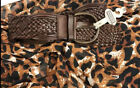 New Merona Brown Leather Macrame Braided Belt w/Copper Buckle & Tip SZ M