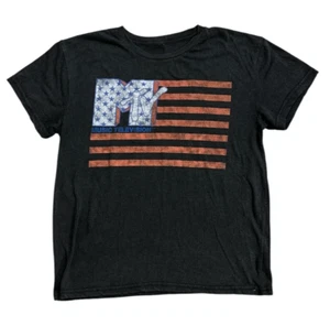 MTV T-shirt Womens Medium Heathered Gray Flag Logo Music Television Short Sleeve - Picture 1 of 4