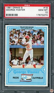 1981 DRAKE’S GEORGE FOSTER #18 PSA 10 POP 17 (274)