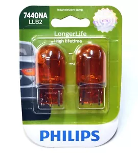 Philips LongerLife 7440NA 25W Two Bulbs Rear Turn Signal Light Replace Stock Fit - Picture 1 of 7