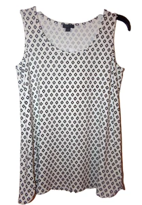 NWT J.JILL SZ.XS, CREAM-BLACK TANK TUNIC TOP - Picture 1 of 3