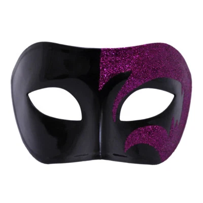 Mystic Purple Glitter & Black Venetian Masquerade Mask ~ MARDI GRAS WEDDING PROM - Image 1 of 3