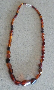 Vintage Natural AMBER Variegated Beaded Necklace 24 3/4 inch 26 grams - Picture 1 of 9