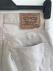 Levi's 517 Fine Corduroy Beige Jeans Button Fly White Tab Size W30 L28