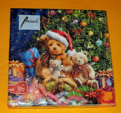 20 Servietten Teddybären Teddy Bären Weihnachten 1 Packung xmas bears Geschenke  - Bild 1 von 2