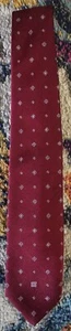 Vintage Givenchy Monsieur silk blend red burgundy blue cream dots Diamonds Tie - Picture 1 of 7