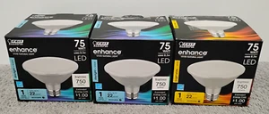 3 ASST. Feit Electric Bulbs Daylight 5000K & Bright White 2700K 75W 750 LUMENS. - Picture 1 of 7