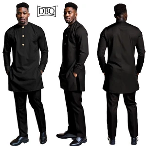 Trajes africanos para hombre manga completa top y pantalones ajustados para hombre conjunto de 2 piezas Dashiki - Imagen 1 de 21