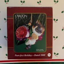 CARLTON ORNAMENT 2000 Purr-fect Holiday Kitten Christmas Cat