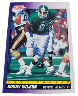 1991 Score #606 Bobby Wilson Michigan State Spartans Rookie Football Card (O6 - Image 1 of 2