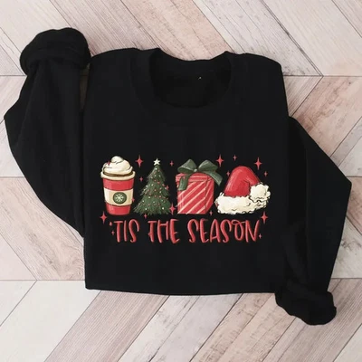 Sudadera de Navidad Tis the Season, café de Navidad Foto 1 de 4