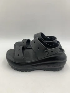Crocs Mega Crush Sandal Black Chunky Platform Water Resistant Womens Sz 7 Black - Picture 1 of 12