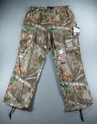 Real Tree Women's Cargo Pants Size XL Brown Camo Straight High Hunting Outdoor - Image 1 of 4