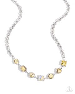Paparazzi Bejeweled Bravado Yellow Necklace NWT - Picture 1 of 2