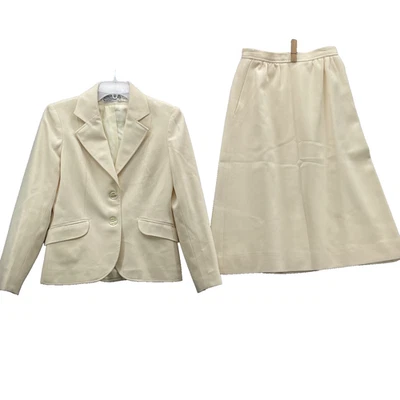 De Colección The Villager Falda Pantalón Traje Para Mujer 10 Amarillo Mantequilla 100% Lana Corpcore Y2K Foto 1 de 4