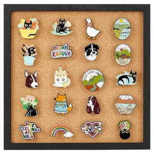 Pin Board Square Cork Board Bulletin Display Board, 0.8inch Thick Wall Mounte... - Picture 1 of 6