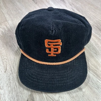 De colección Gorra de Cuerda de Pana Negra MLB de los Gigantes de San Francisco con Correa Foto 1 de 4