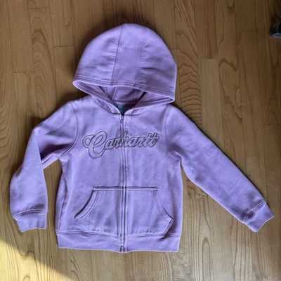 Carhartt Full Zip Sweatshirt Pink Silver Youth Girls Size 5 Small Embroidered - Image 1 of 4