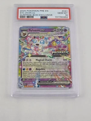 Pokémon Prismatic Evolutions #041 Sylveon 2025 caja sorpresa estampada PSA 10 Foto 1 de 2