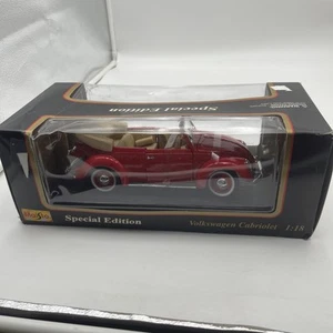 Maisto Special Edition 1951 Volkswagen Cabriolet Red 1/18 Scale Diecast NEW - Picture 1 of 8