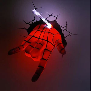 Marvel Avengers Spider Man Hand 3D Deco Wall LED Night Light Art FX Room Decor - Picture 1 of 6