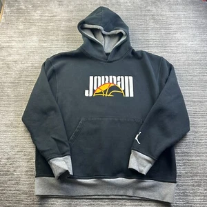 Jordan Hoodie Mens Extra Large Black Fleece Pullover Sweatshirt Jumpman DNA - Picture 1 of 9