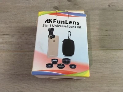 FunLens Universal Clip On Cell Phone Camera 5-in-1 Lens Kit iPhone Cam Fisheye - Image 1 of 4
