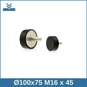 D Ø100x75 M16 x 45 NK 55° Shore Gummi Metall Puffer Gummipuffer - Bild 1 von 2