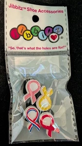Jibbitz awareness ribbons pink,yellow,red,RWB crocs charms Package of Four (4) - Picture 1 of 2