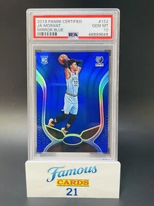 2019-20 Panini Certified JA MORANT Mirror Blue Parallel #152 RC Rookie PSA 10 - Picture 1 of 2