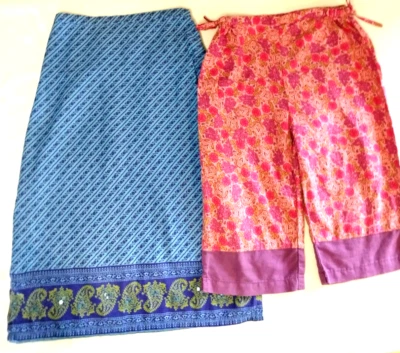 Falda y pantalón vintage 1999 GYMBOREE bohemio mediano 4 años lino/algodón 2 piezas Foto 1 de 4