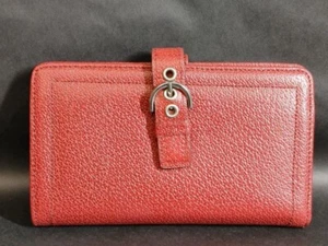 Franklin Covey Red Leather Women's Billfold Wallet Snap Card Cash - Picture 1 of 8