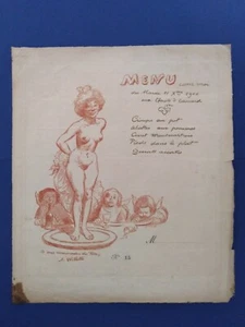 MENU' del Diner du "RIRE" n. 15, FRANCIA PARIGI 1900, grafico A. Willette. - Foto 1 di 1