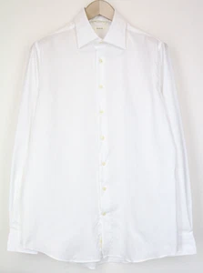 SUITSUPPLY Traveller Men Shirt 41/16 Slim White Pure Cotton Long Sleeved Twill - Picture 1 of 7