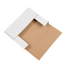 11 1/8 x 8 5/8 x 1" White Multi-Depth Corrugated Bookfold - 50 Mailer Boxes