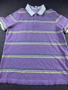 Brooks Brothers Polo Mens X-Large Purple Striped Shirt Slim Fit Short Sleeve VTG - Picture 1 of 10