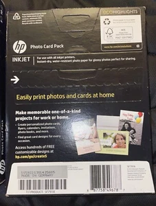 HP Photo Card Pack - Glossy Photo Paper & Envelopes - 5"x7" & 4"x6" - Picture 1 of 2