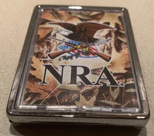 National Rifle Association Metal Tobacco Cigarette Smoke Holder Storage Case NEW - Picture 1 of 7