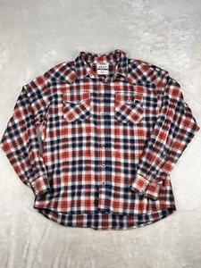 Ariat Boy's Retro Fit Flannel Pearl Snap Blue Red Plaid Western Shirt 2XL Youth - Picture 1 of 7