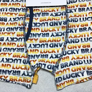 LUCKY BRAND BOYS BOXER BRIEFS SIZE 8-10 BLUE GOLD 100% COTTON NIP - Picture 1 of 2