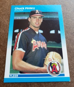 VTG. 1987 Fleer CHUCK FINLEY ROOKIE CARD RC MLB Baseball Card #79 Anaheim Angels - Picture 1 of 11