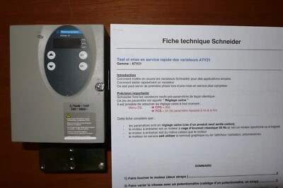 VARIATEUR TRIPHASE 380V 0,75KW FREQUENCE VITESSE, SCHNEIDER ELECTRIC ATV31H075N4 - Photo 1/4