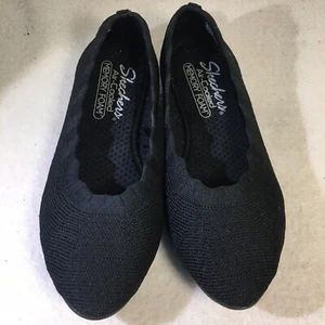 Skechers Womens Cleo’s Size 6 Black Air Cooled Memory Foam Flat Slip On Comfort - Picture 1 of 8