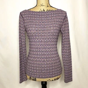 Camisa de punto Free People XS púrpura rosa azul manga larga nueva con etiquetas - Imagen 1 de 9