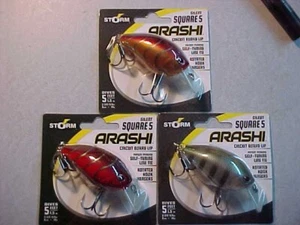 3 NUEVOS Señuelos VMC Billete CUADRADO silencioso STORM Arashi 2-3/8" 5/8oz crankbait - Imagen 1 de 6