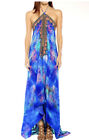 Shahida Parides NWT 3-Way Convertible Maxi Dress Blue One Size Tropical
